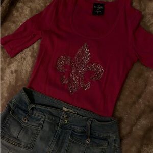 Y2k Hot Pink Sledge top